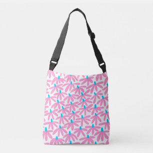 Sac Ajustable Fleurs stylisées - rose, bleu ciel et blanc