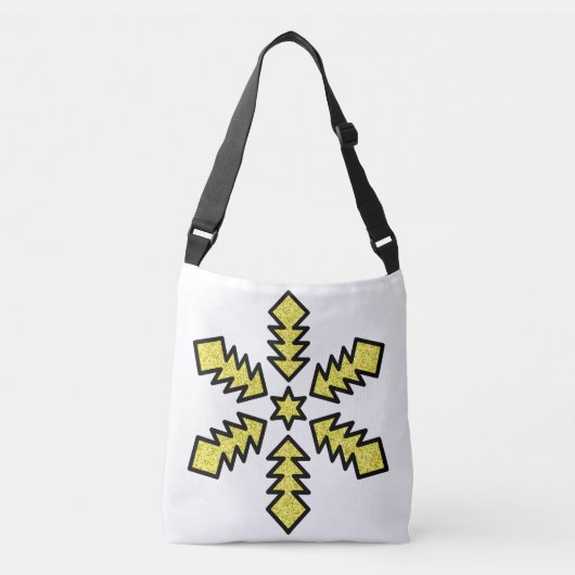 Sac Ajustable Flocon de Neige Pailleté - Étoile Jaune (Devant)