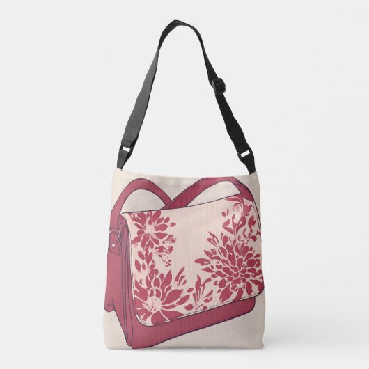 Sac Ajustable Floral Beige & Rouge Purse IA art (Dos)