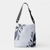 Sac Ajustable Floral/Fleurs bleu et blanc Fourre-tout (Devant)