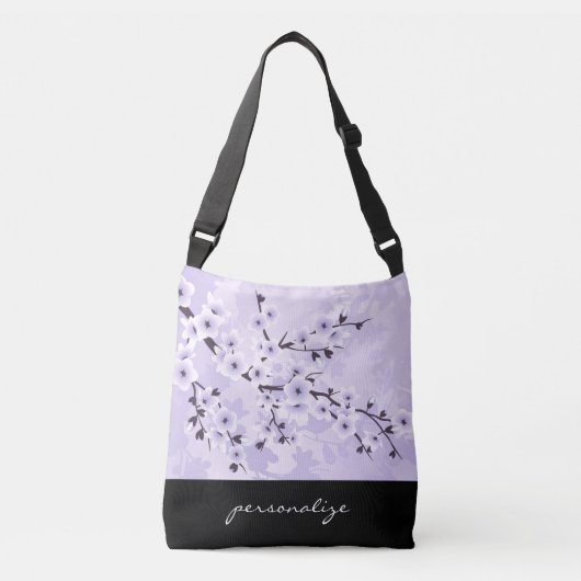 Sac Ajustable Floral Fleurs de cerisier Purple Personnaliser (Devant)