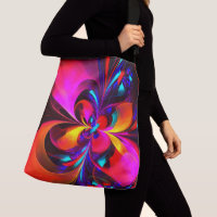 Floral moderne Art Abstrait Rouge Bleu Motif #07