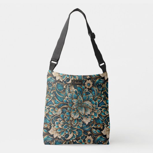 Sac Ajustable Floral Peacock Blue Mandala (Devant)