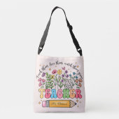 Sac Ajustable Floral Teacher Name Back to School (Dos)