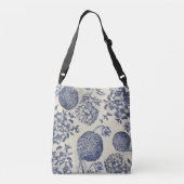 Sac Ajustable Flore d'impression florale de fleurs bleues antiqu (Dos)