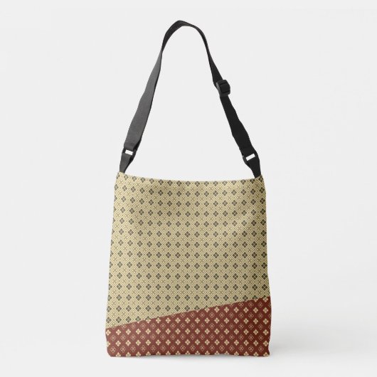 Sac Ajustable Flower and Diamond Pattern Gold Red (Dos)