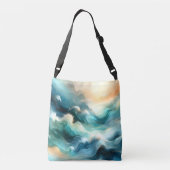 Sac Ajustable Flux d'océan doré Vagues abstraites (Dos)