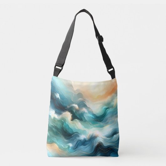 Sac Ajustable Flux d'océan doré Vagues abstraites (Devant)