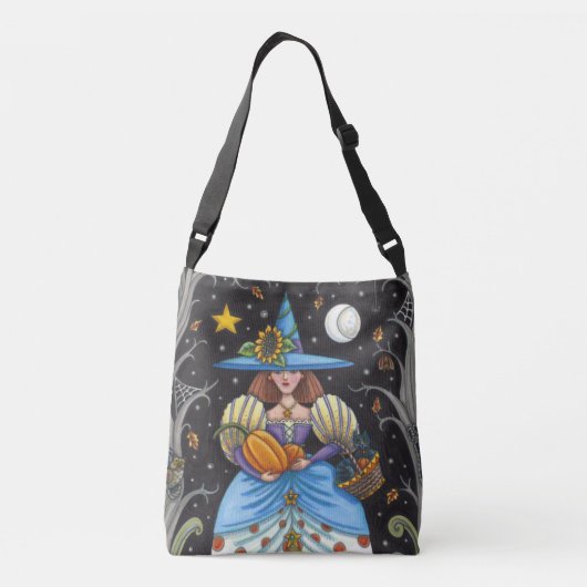 SAC AJUSTABLE FOLK ART WITTER EN BOIS ÉFFRAYANTS, CHAT NOIR & OW (Dos)