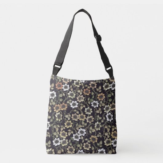 Sac Ajustable Fond floral d'anémone texturé vintage | (Devant)
