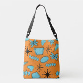 Sac Ajustable Formes atomiques MCM Turquoise sur orange (Dos)