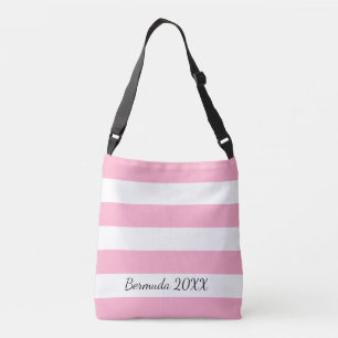 Sac Ajustable Fourre-tout à rayures frontales et arrières roses