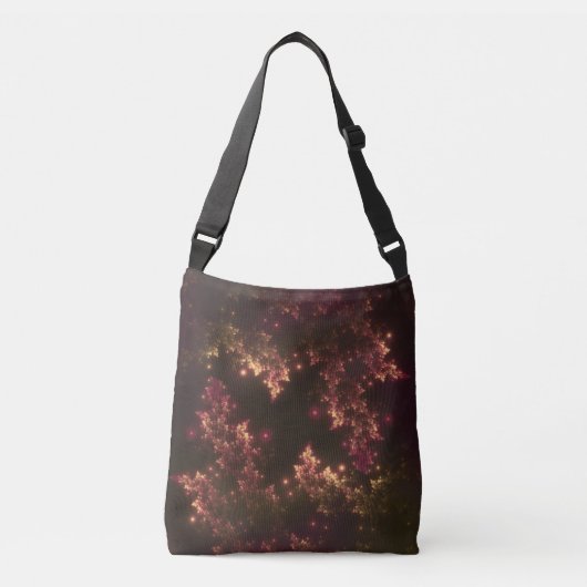 Sac Ajustable Fourre-tout Fractal Feuille Red Glow (Devant)