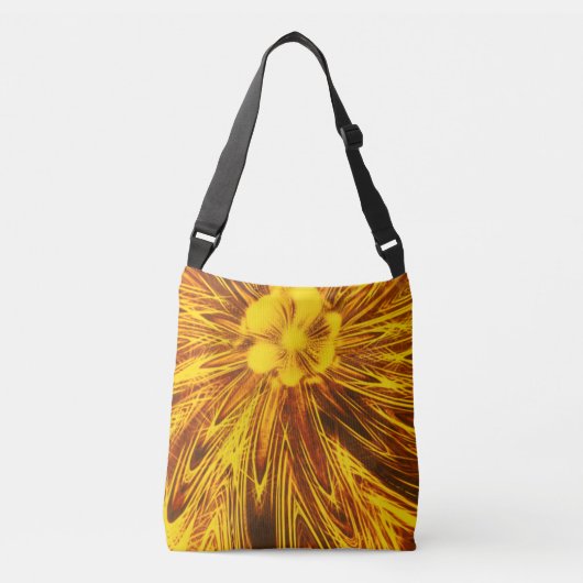 Sac Ajustable Fourre-tout Lignes Abstraites Fleur Jaune (Devant)