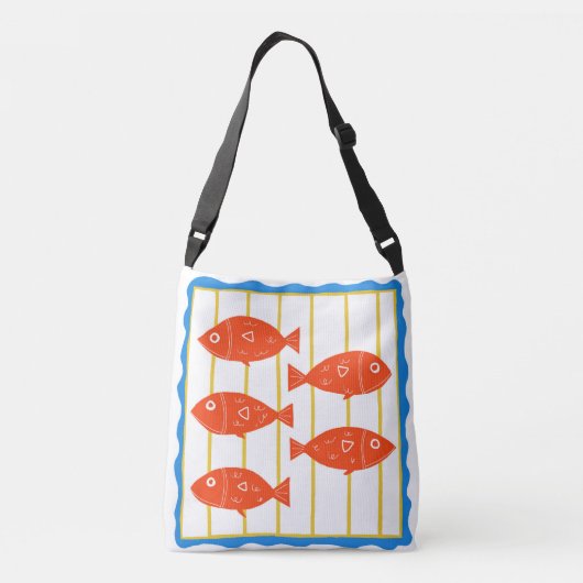 Sac Ajustable Fourre-tout marine de poisson rouge (Dos)