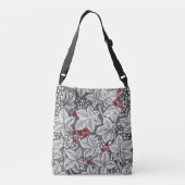Sac Ajustable Fraises et Feuilles Art Nouveau, gris argenté (Dos)