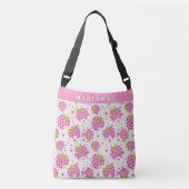 Sac Ajustable Fraises roses Nom personnalisé (Devant)