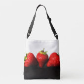 Sac Ajustable Fraises Sur Blanc Sur Noir Cbcnm (Dos)
