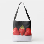 Sac Ajustable Fraises Sur Noir Sur Blanc Cbcnm (Dos)