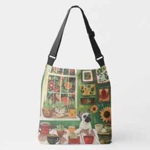 Sac Ajustable Frenchie dans le salon de thé Boho Garden