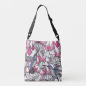 Sac Ajustable Fuchsia et colibris blancs (Dos)