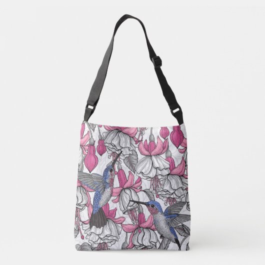 Sac Ajustable Fuchsia et colibris blancs (Dos)