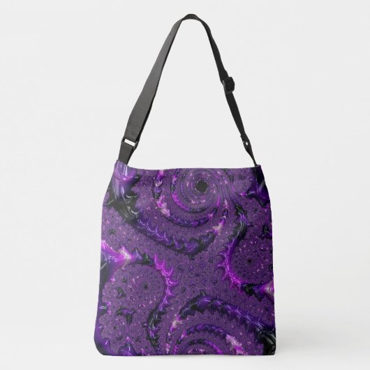 Sac Ajustable Funky Bold Boho Purple Digital Abstrait Fractal (Dos)
