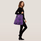 Sac Ajustable Funky Bold Boho Purple Digital Abstrait Fractal (Sur le modèle)