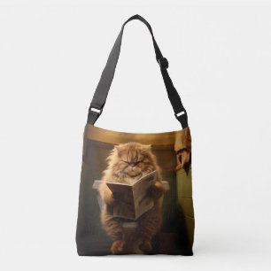 Sac Ajustable Funny Fat Cat Lecture journal sur Toilet