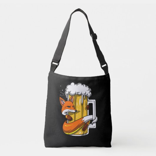 Sac Ajustable Funny Fox bière Boire animal amusant fête (Devant)