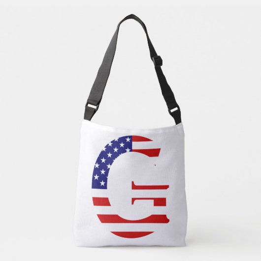 Sac Ajustable G Monogramme superposé sur le drapeau américain cb (Devant)