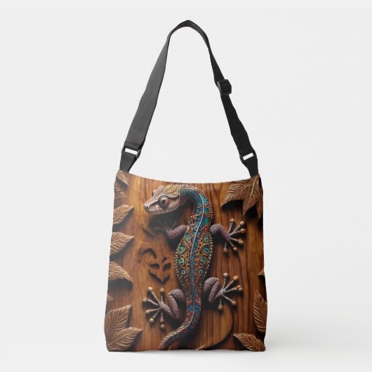 Sac Ajustable Gecko coloré en bois (Devant)