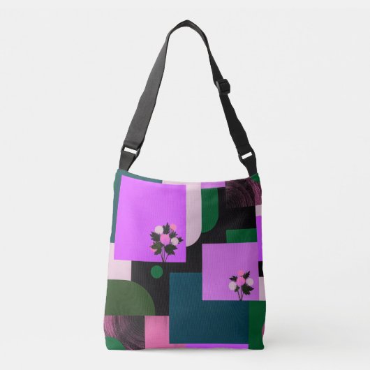Sac Ajustable Géométrie botanique violette audacieuse (Devant)