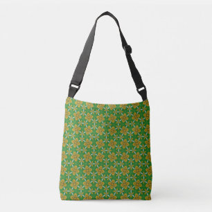Sac Ajustable Géométrie florale en vert et jaune