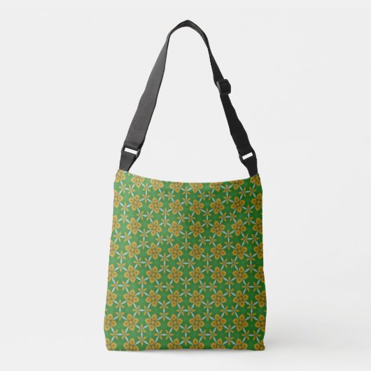Sac Ajustable Géométrie florale en vert et jaune (Devant)