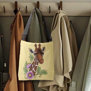 Sac Ajustable Giraffe Fleur de portrait jaune