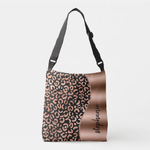Sac Ajustable Glam Leopard Spots Rose Gold Black Metallic Nom