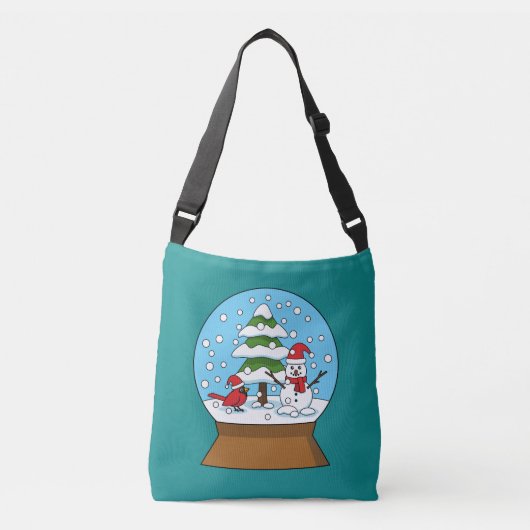 Sac Ajustable Globe de neige avec le cardinal Snowman et Pine Tr (Devant)