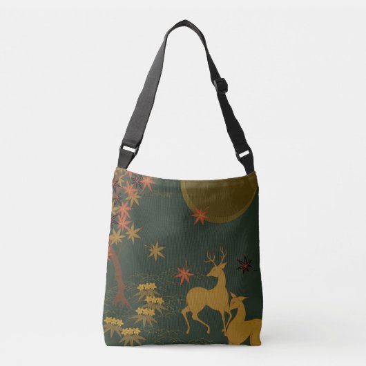 Sac Ajustable Gold Fall Moon Russe Forêt Nature Cerf (Devant)