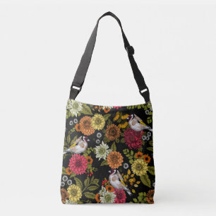 Sac Ajustable Goldfinches dans le jardin sur noir
