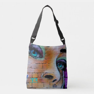 Sac Ajustable Graffiti Girl Purple Blue Eyes Monogramme