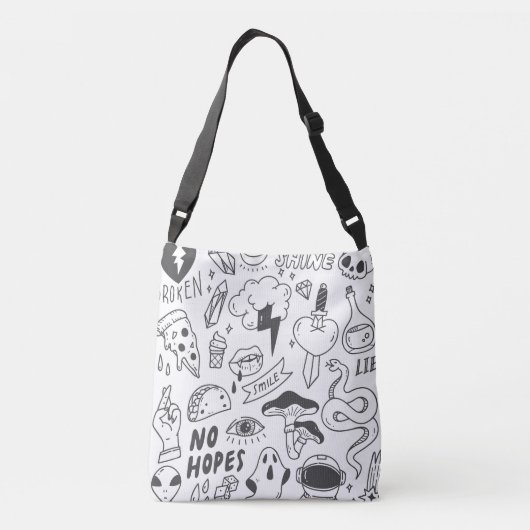 Sac Ajustable Graffiti mignon : Doodle Art Set. (Dos)