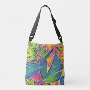 Sac Ajustable Grande aquarelle feuille tropicale colorée
