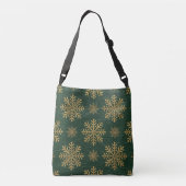 Sac Ajustable Green Leather Tooled with Gold Snowflakes Initials (Dos)