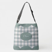 Sac Ajustable Green Plaid Nom Personnalisé Moderne Simple (Dos)