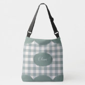 Sac Ajustable Green Plaid Nom Personnalisé Moderne Simple (Devant)