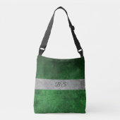 Sac Ajustable gris bleu double face & monogramme & rayures (Devant)
