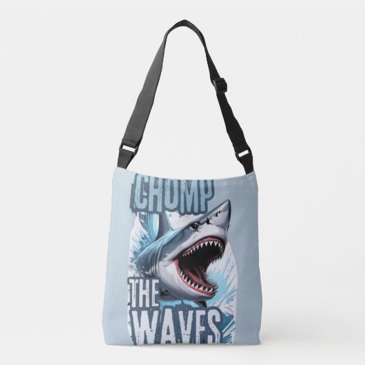 Sac Ajustable Gris et requin blanc Graphique Graffiti inspirés P (Devant)
