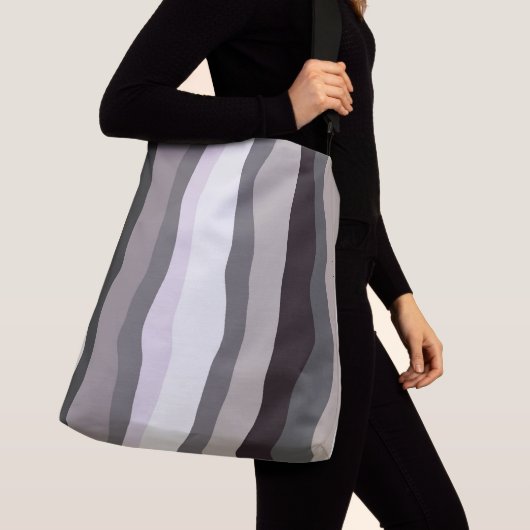 Sac Ajustable Gris et violet rayures ondulées (De près)