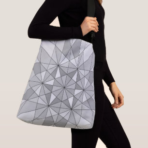 Sac Ajustable Gris noir blanc Motif mosaïque Triangle rétro